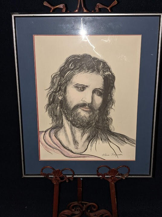 Thumbnail: Vintage Jesus' portrait by Gloria Mae Geddings Ferguson / Jesus Christ Portrait