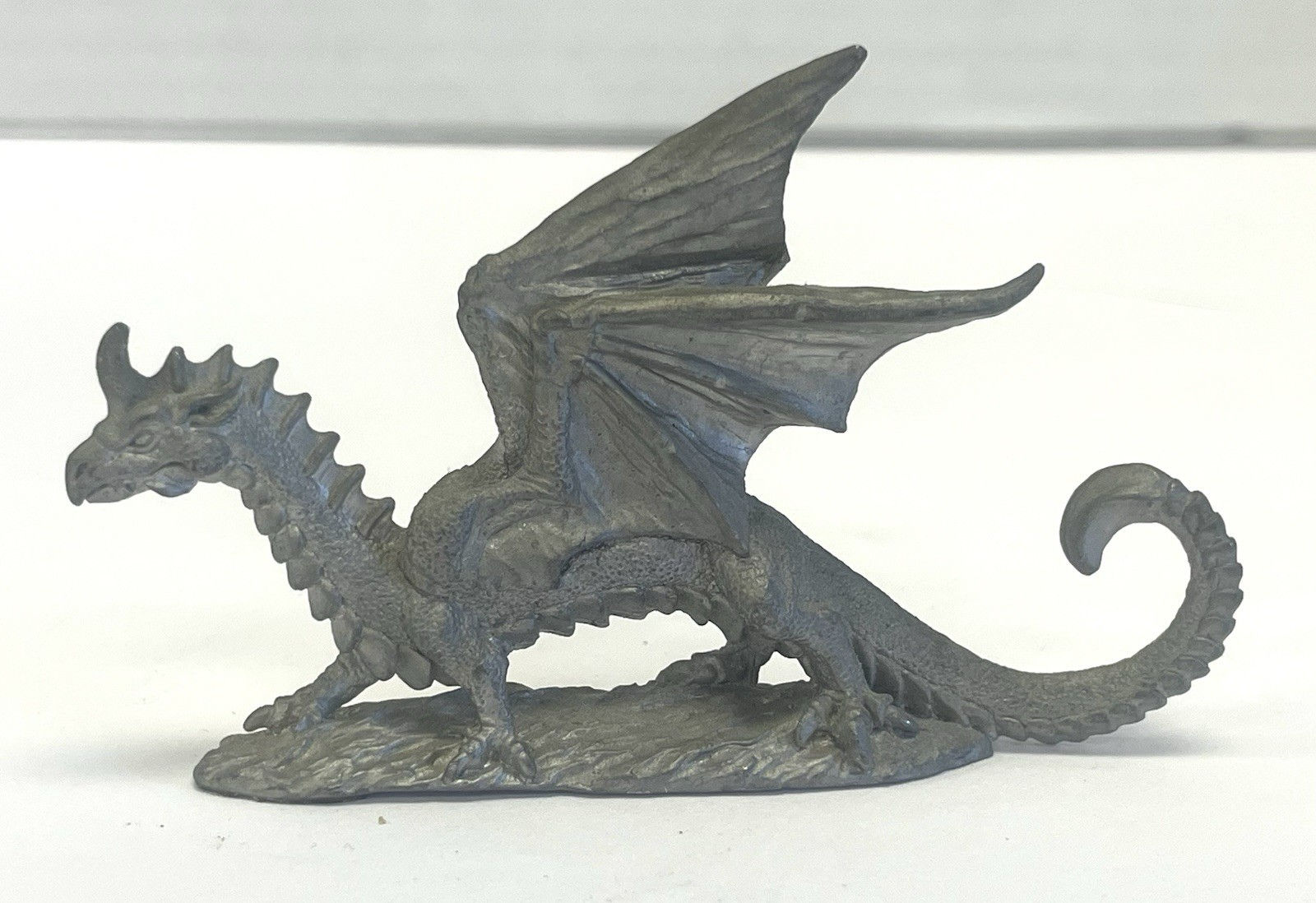 Pewter Dragon Miniature Figurine Fantasy Collectible Decoration D&D Preloved