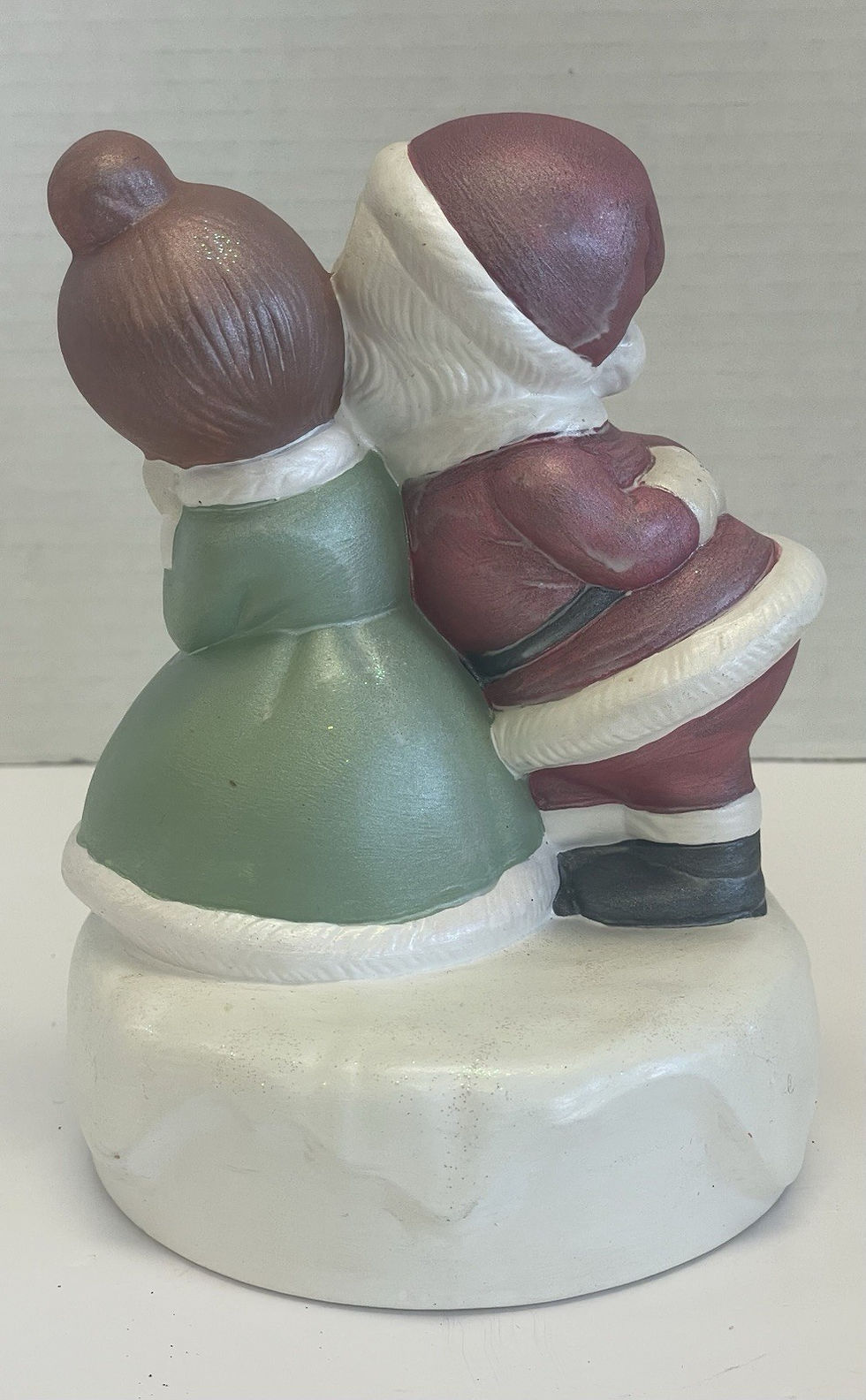 Thumbnail: Vintage Santa Kissing Mrs Claus Hand Painted Figure Christmas Decor Ceramic