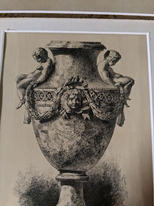 Thumbnail: Vintage Framed Lithograph Persian Vase Illustration by CH Kreutzberger 1879