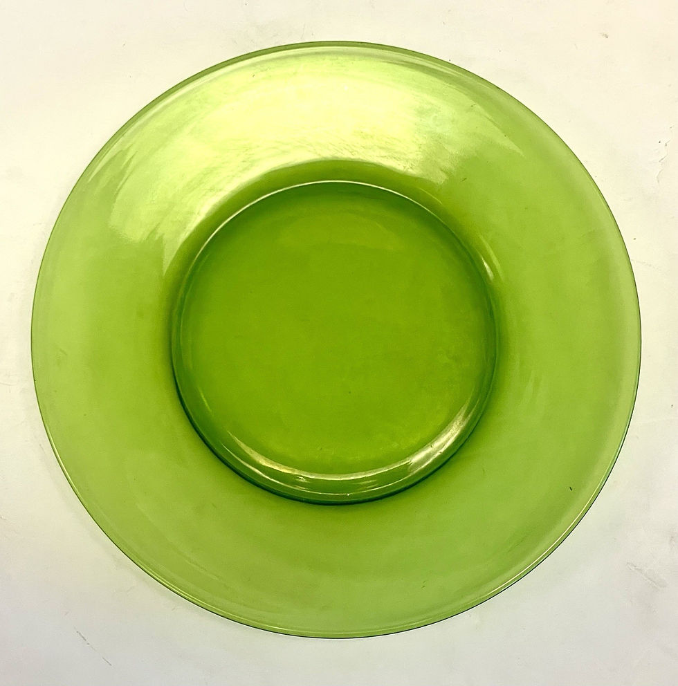 Thumbnail: 3 Transparent Green Plates. One Dinner 10 1/4” 2 Salad 8.5” plates