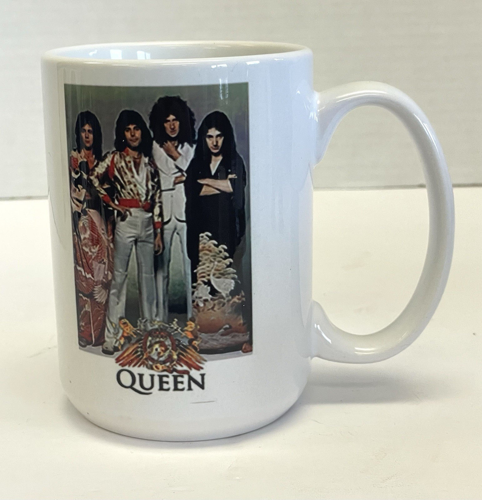 Queen, Freddie Mercury Brian May Roger Taylor John Deacon Tour Beverage Mug NEW