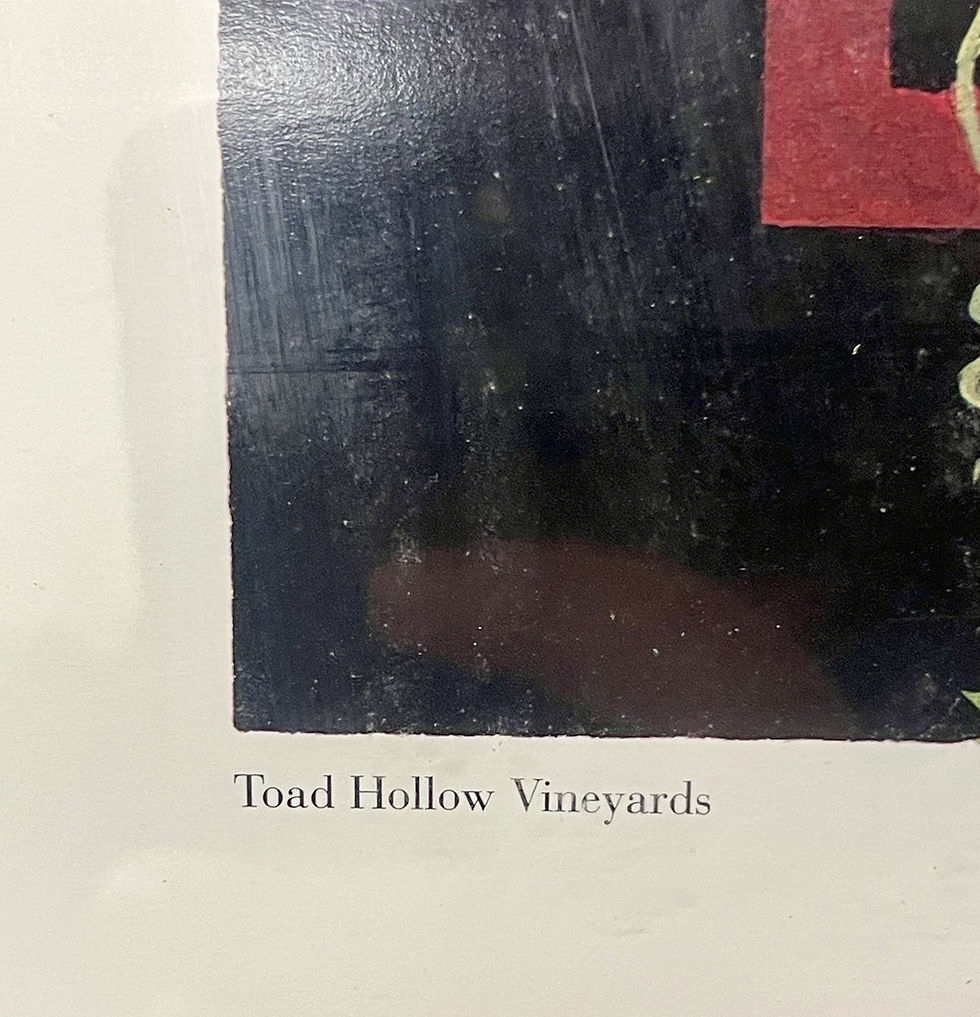 Thumbnail: Signed Toad Hollow Vineyards Winery Framed Poster Art Print by M. Erickson 2000