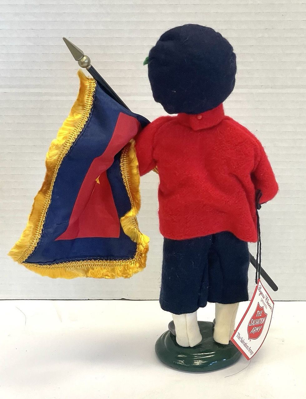 Thumbnail: Byers Choice Carolers Salvation Army Boy With "Blood & Fire" Flag 1997 Vintage