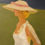 Thumbnail: Retro woman in hat, oil painting