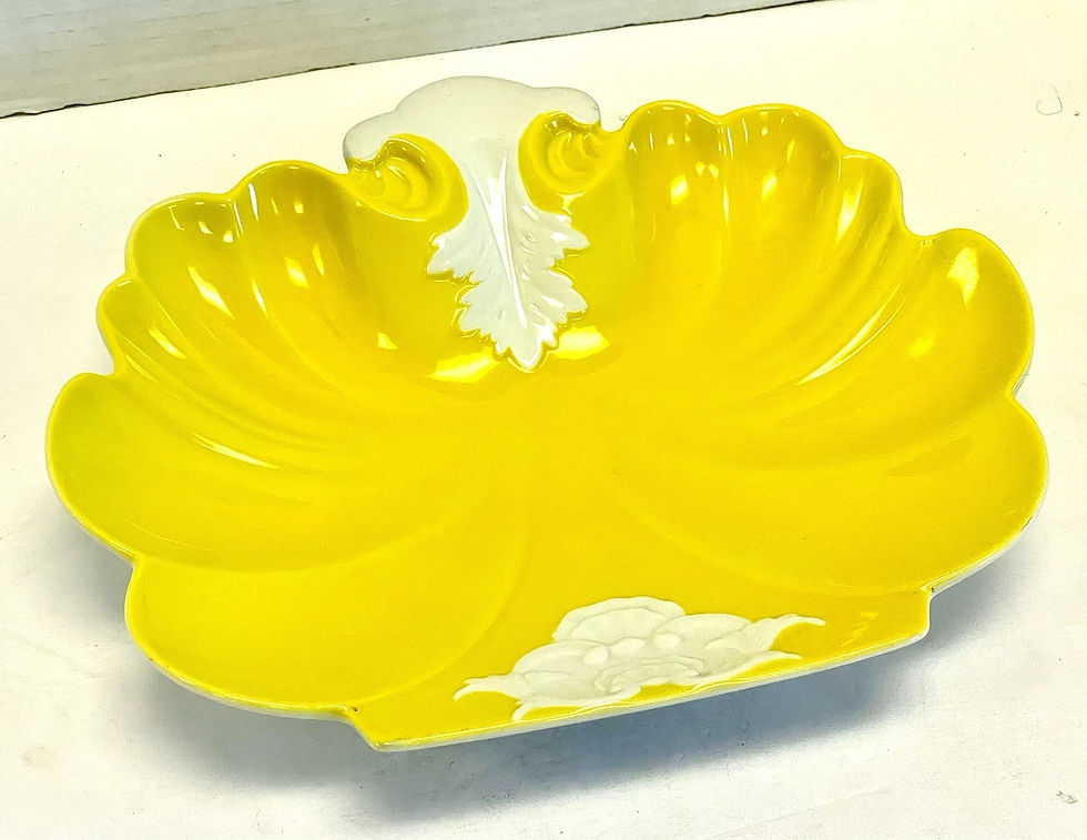 Thumbnail: Vista Alegre Porceain Yellow/White Accent Regal Serving Dish "For Mottahedeh"