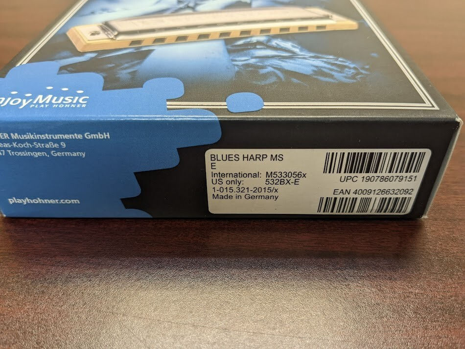 Thumbnail: Hohner Harmonica Blues Harp MS-Series Key of "E" 532BX-E Factory Sealed NEW