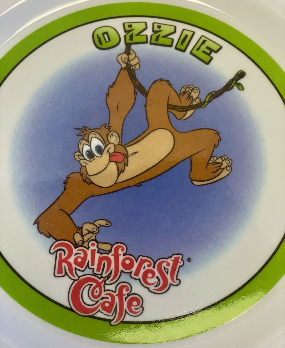 Thumbnail: Vintage 2002 Rainforest Cafe Melamine Plates - Bamba & Ozzie Gorilla Monkey Set