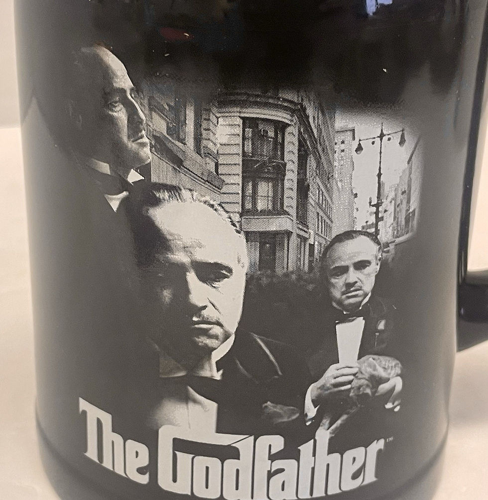 Thumbnail: "The Godfather" Large Black Ceramic Mug 20oz Beverage Drinking Cup NEW Hand Wash