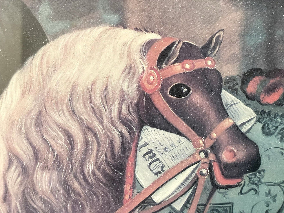 Thumbnail: “The Hobby Horse” By Robert Peckham Large Framed Print American Folk Art Picture