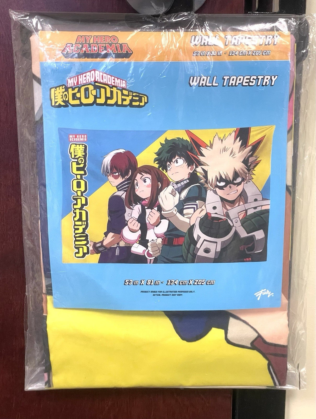 New My Hero Academia Anime Wall Hanging Tapestry 53" X 81" Original Packaging