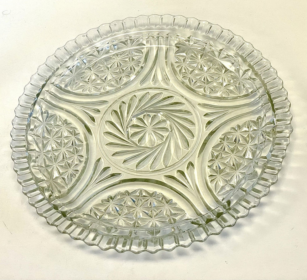 Thumbnail: Vintage Anchor Hocking Stars And Bars Cake Plate or Serving Cake Dish 12" Round