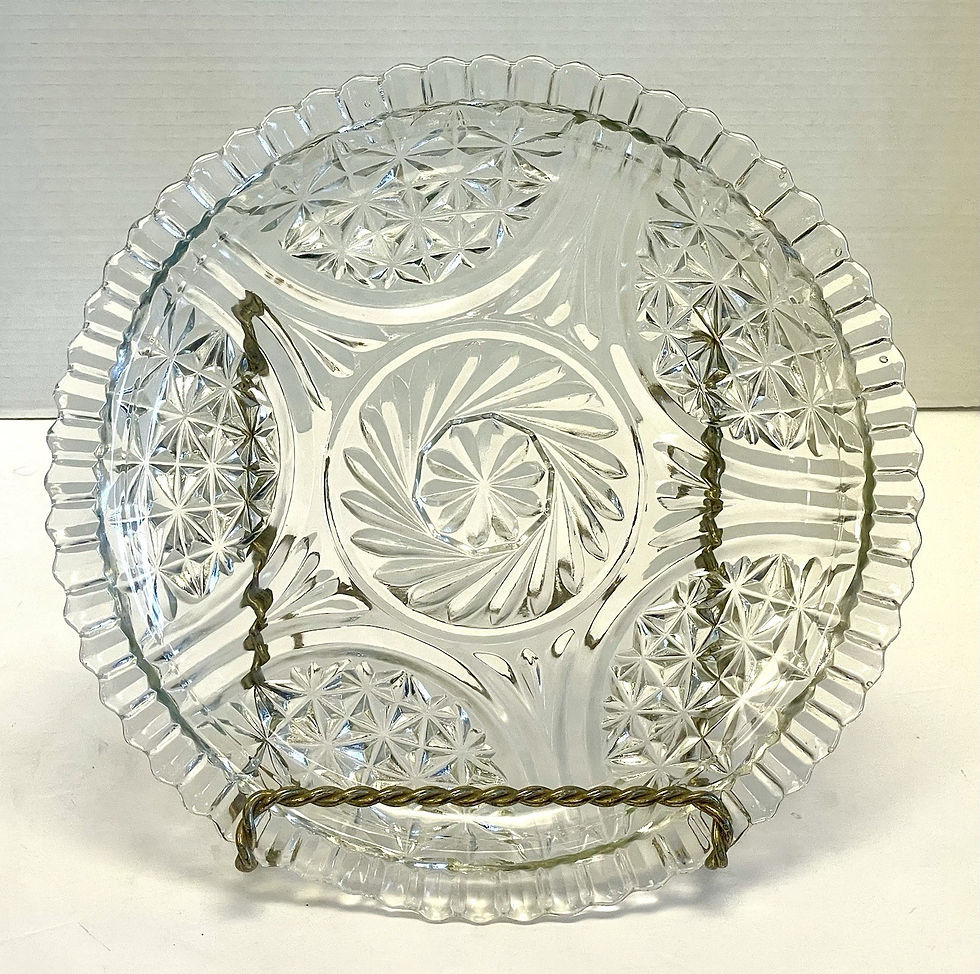 Thumbnail: Vintage Anchor Hocking Stars And Bars Cake Plate or Serving Cake Dish 12" Round