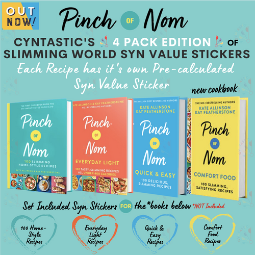 Slimming World Syn Value STICKERS FOR 4x PINCH OF NOM BOOKS HomeVibeDeals