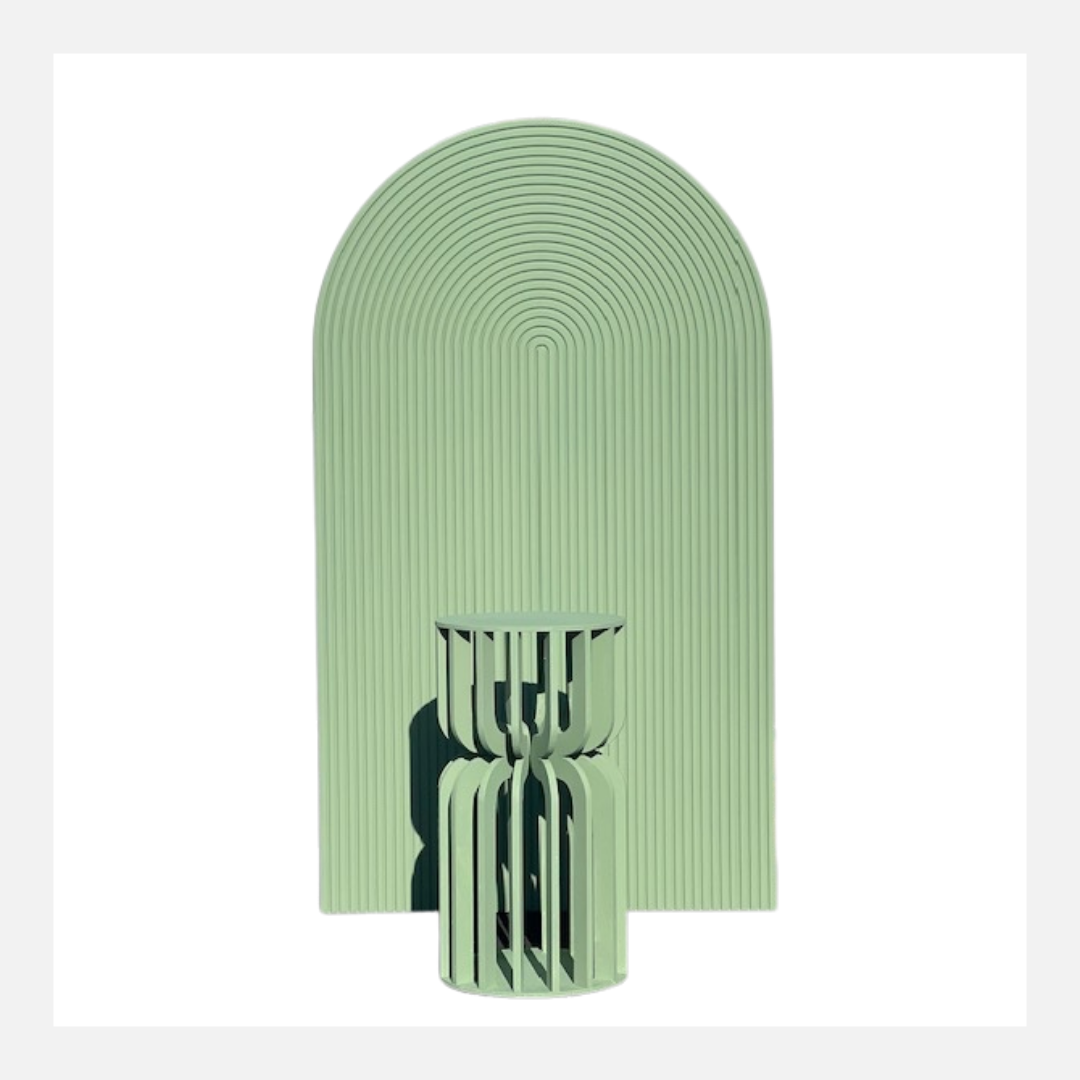 Pesto green chiara Wall with matching pedestal