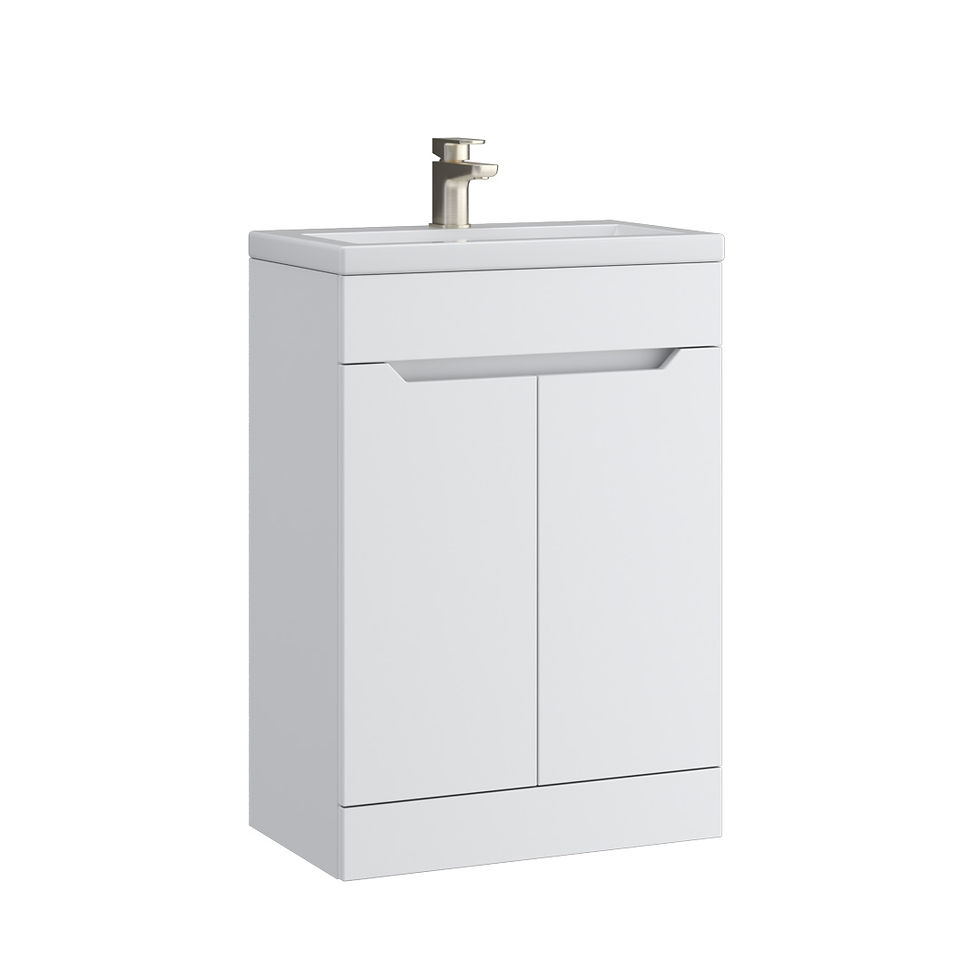 Thumbnail: Uden - Handleless Slimline 600mm Floor Standing Two Door Kore Basin Unit