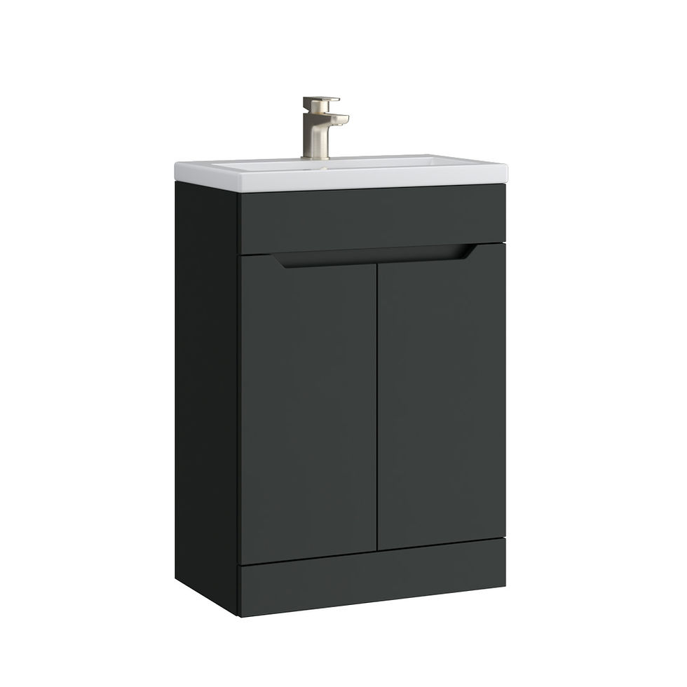 Thumbnail: Uden - Handleless Slimline 600mm Floor Standing Two Door Kore Basin Unit