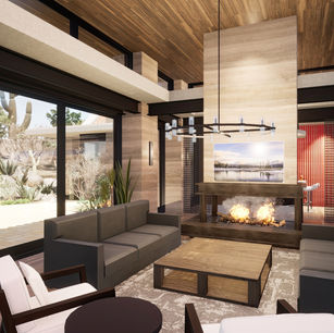 Atrium Desert Home by James McNeal, Owner and Principal Architect at JMAD - James McNeal Architecture & Design. Creative architecture firm specializing in enduring artistry & high-end luxury commercial & residential design. Architectural photography, architect portfolio. Dream house inspiration, custom homes, mansion, luxurious lifestyle. Concept renderings. Plot of land, lot for sale, land and home concept. Overlooking Pinnacle Peak Scottsdale AZ Arizona. Organic architecture blending into nature surroundings. Interiors, inspiration. Great room, living room, modern fireplace, clerestory windows, high ceilings, desert view