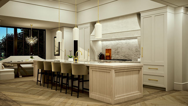 Fairway Ranch by Angela Decoux, Principal Designer at JMAD - James McNeal Architecture and Design. Architecture firm specializing in high-end residential design, luxury homes, and creative enduring artistry. Architecture firm near me. Dream home, dream house, luxury design, luxury lifestyle. Custom homes, interior design, luxury real estate, residential architecture, home architects, home architecture. Modern French style home exterior design. Classical interiors, luxury great room. Formal dining room, white kitchen, window bench breakfast nook, staircase, arched doors, vaulted ceilings.