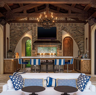 Residential Architecture architect dream home dream house luxury architecture creative details luxury design beautiful homes JMAD James McNeal Architecture and Design Tuscan Villa European inspired exterior stone arches back exterior pool house view infinity pool terrace porch patio outdoor living outdoor seating area outdoor kitchen indoor-outdoor living area entertainment