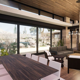 Atrium Desert Home by James McNeal, Owner and Principal Architect at JMAD - James McNeal Architecture & Design. Creative architecture firm specializing in enduring artistry & high-end luxury commercial & residential design. Architectural photography, architect portfolio. Dream house inspiration, custom homes, mansion, luxurious lifestyle. Concept renderings. Plot of land, lot for sale, land and home concept. Overlooking Pinnacle Peak Scottsdale AZ Arizona. Organic architecture blending into nature surroundings. Interiors, inspiration. Great room, living room, modern fireplace, clerestory windows, high ceilings, desert view