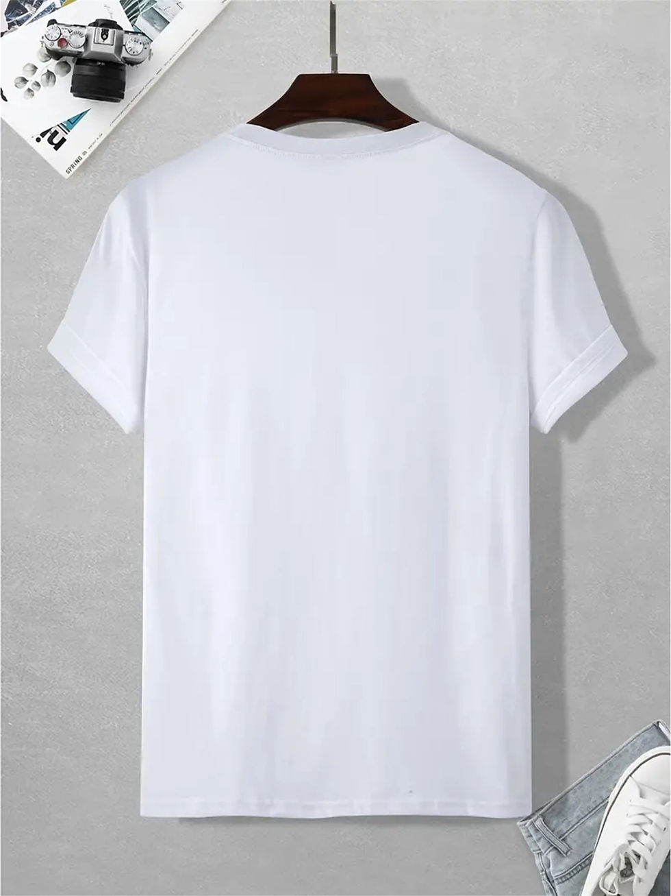 Thumbnail: Men's 100% pure cotton summer loose oversized casual Paris letter printed sports