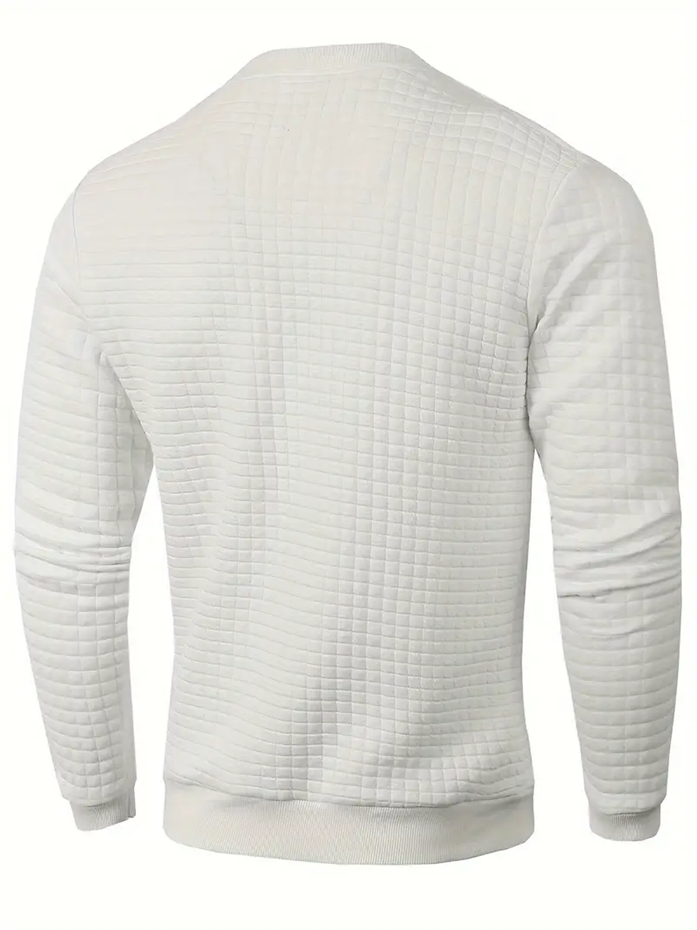 Thumbnail: Autumn Men's Crew Neck Pullover Solid Color Casual Jacquard Check Sweatshirt Lon