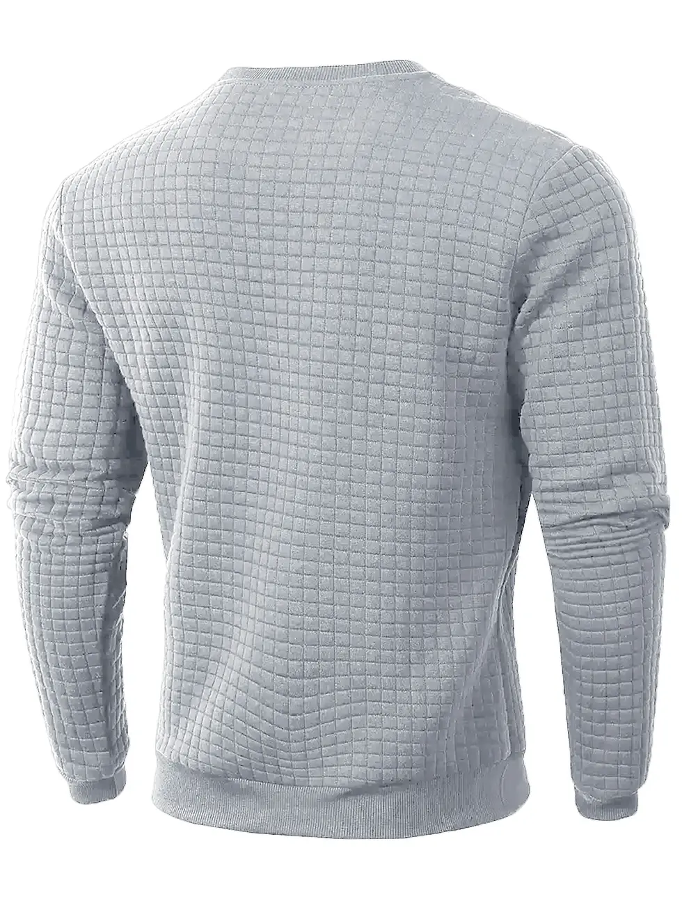 Thumbnail: Autumn Men's Crew Neck Pullover Solid Color Casual Jacquard Check Sweatshirt Lon