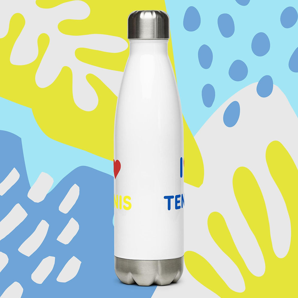 Bouteille d'eau "I love tennis" en acier inoxydable