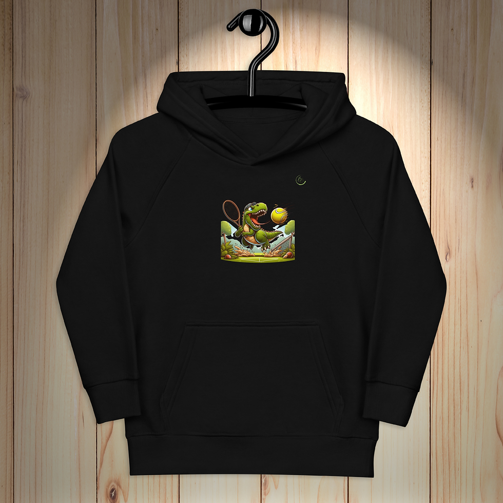 Miniature : Sweat à capuche Tennis - Dinosaure Le Terrible T-Rex - Coton 100% Bio
