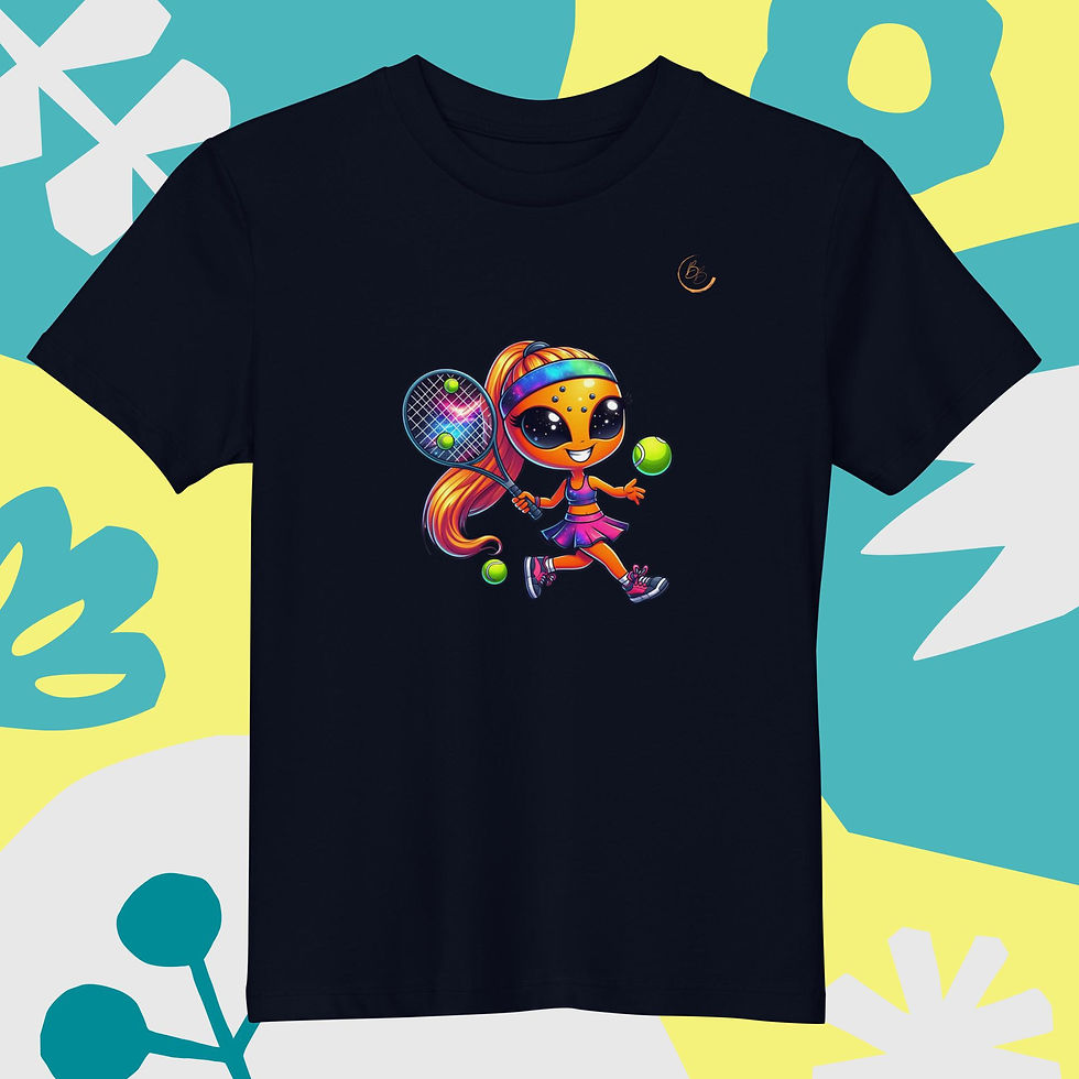 Miniature : T-Shirt Tennis Enfant "Alien Girl" - Coton 100% Bio