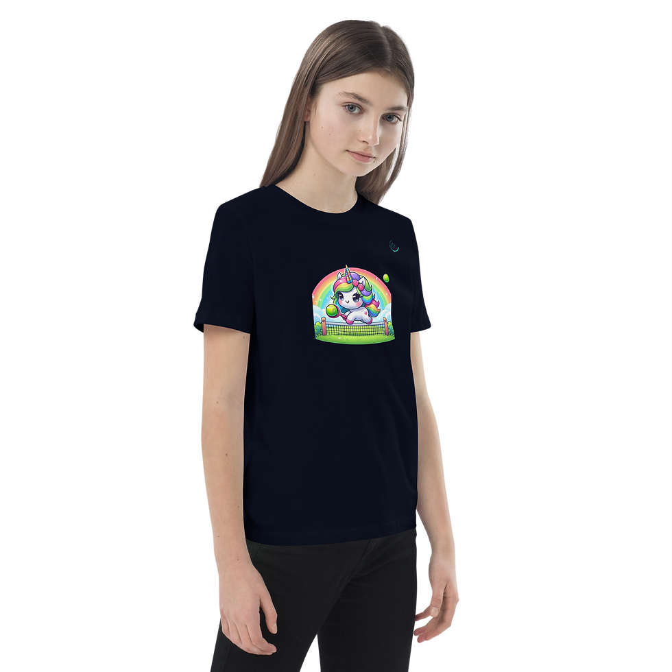 Miniature : T-Shirt Tennis Personnalisé - Tennis Licorne 3 - Coton 100% Bio
