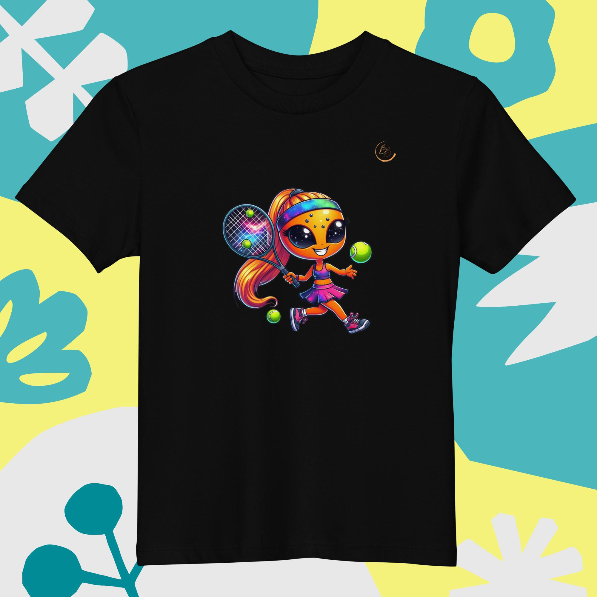 T-Shirt Tennis Enfant "Alien Girl" - Coton 100% Bio
