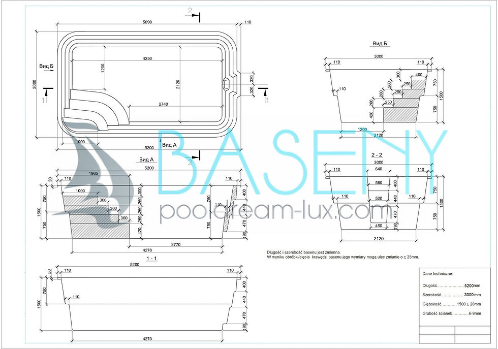 Miniature : Piscine Fond Plat "Sydney" 5.20m x 3.00m x 1.50m