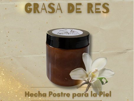 5 razones 💕🍰 para amarlo. Conoce nuestra grasa de res, hecha Postre para la Piel