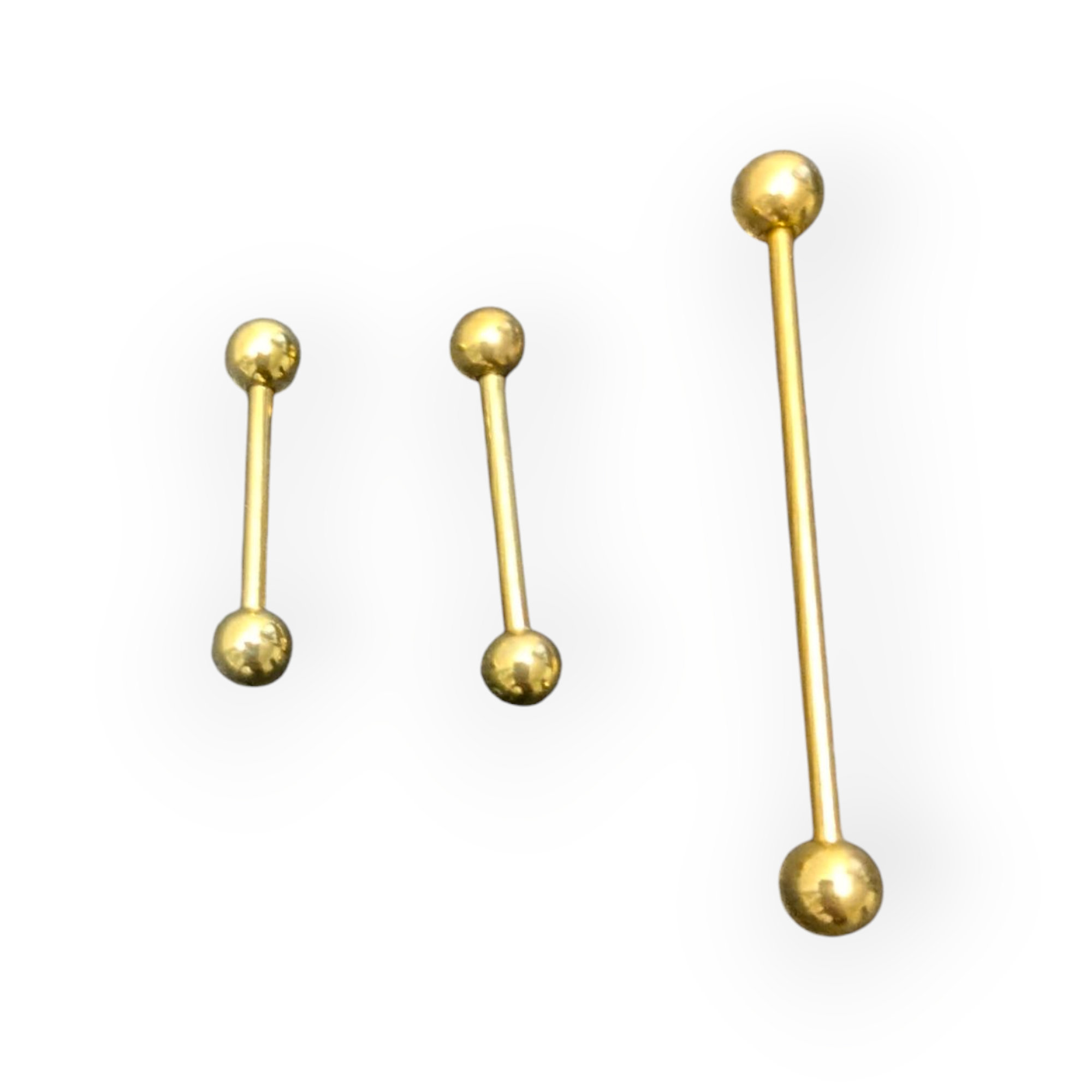  Barbell  / stav i titan guldfärgad med utvändig gängning 1.6mm 