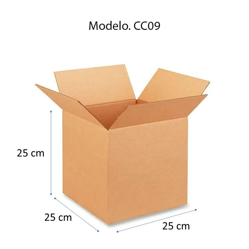 Caja de Cartón 25 cm x 25 cm x 25 cm Paq,/ 25pz