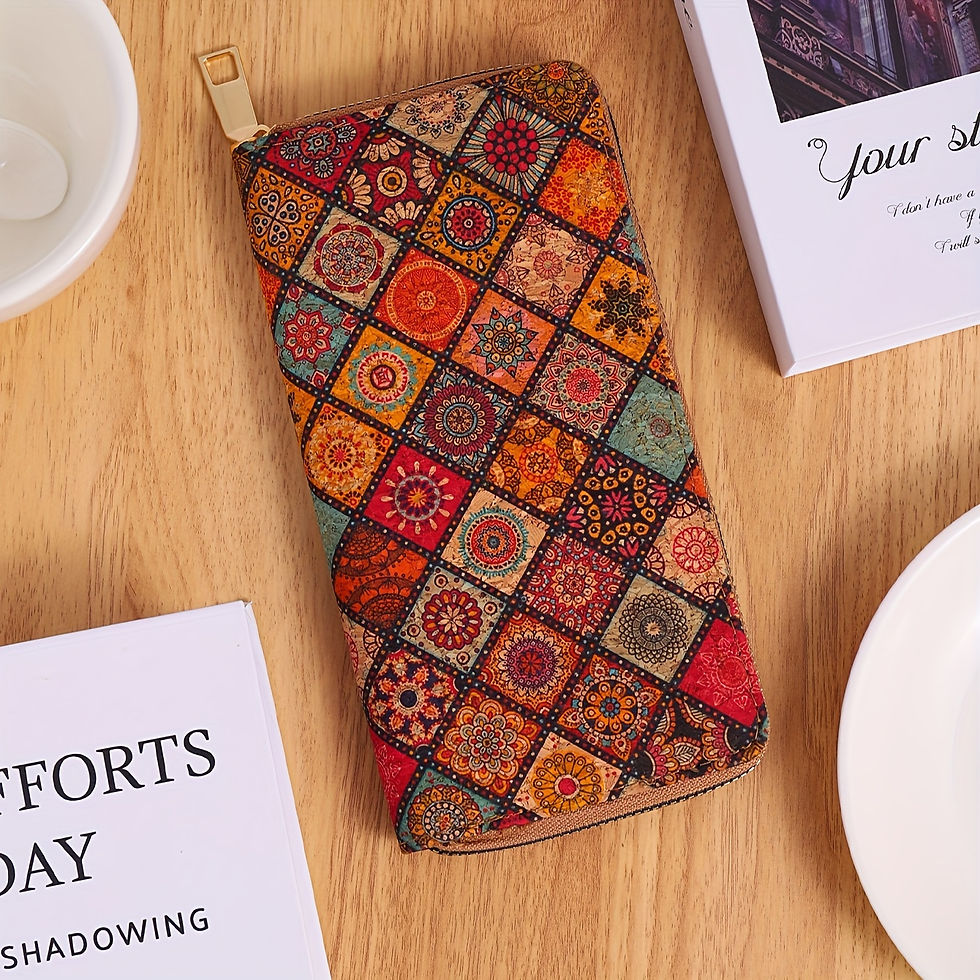 Thumbnail: Vegan Leather Long Wallet For Women, Floral Print Clutch Coin Purse, Vintage Fau