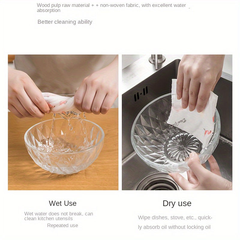 Thumbnail: 50/100/200/400pcs Disposable Cleaning Wipes - Non-woven PET Fabric Kitchen Towel