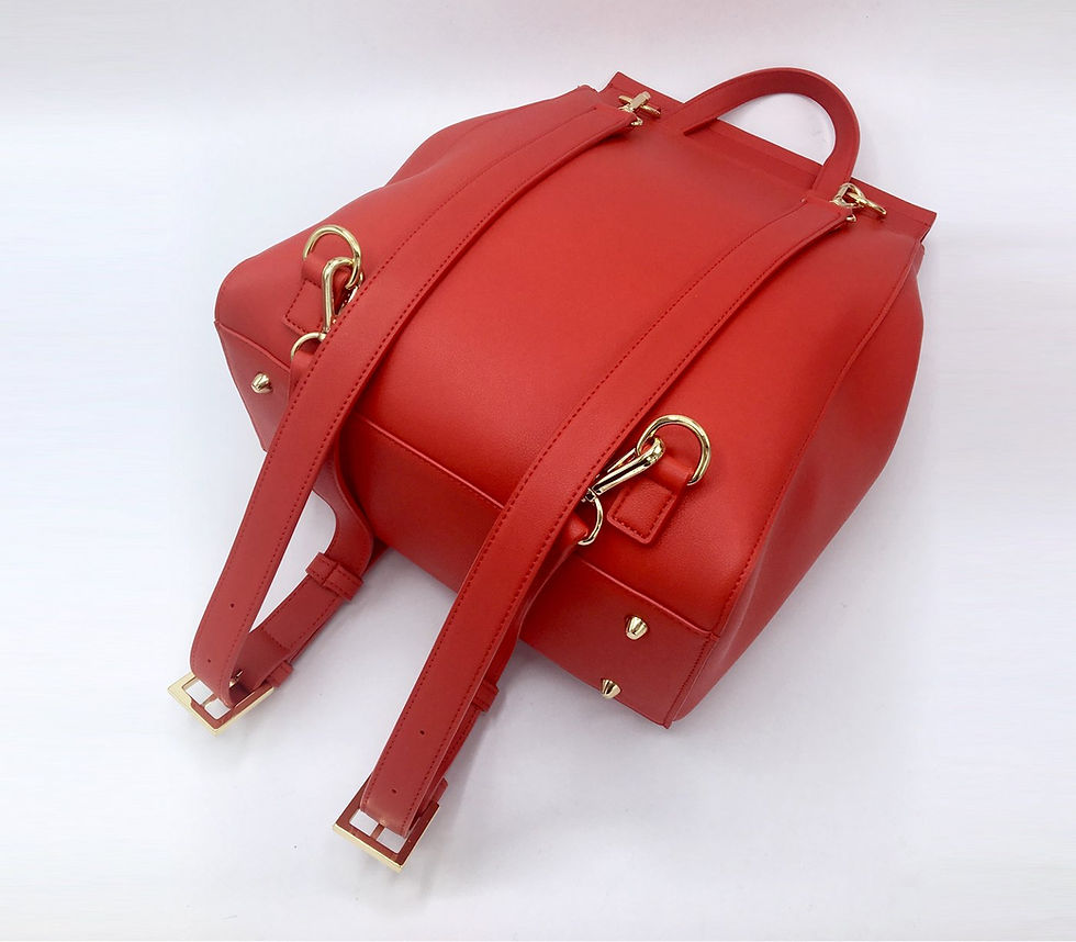 Thumbnail: Livia - Red Vegan Leather Backpack