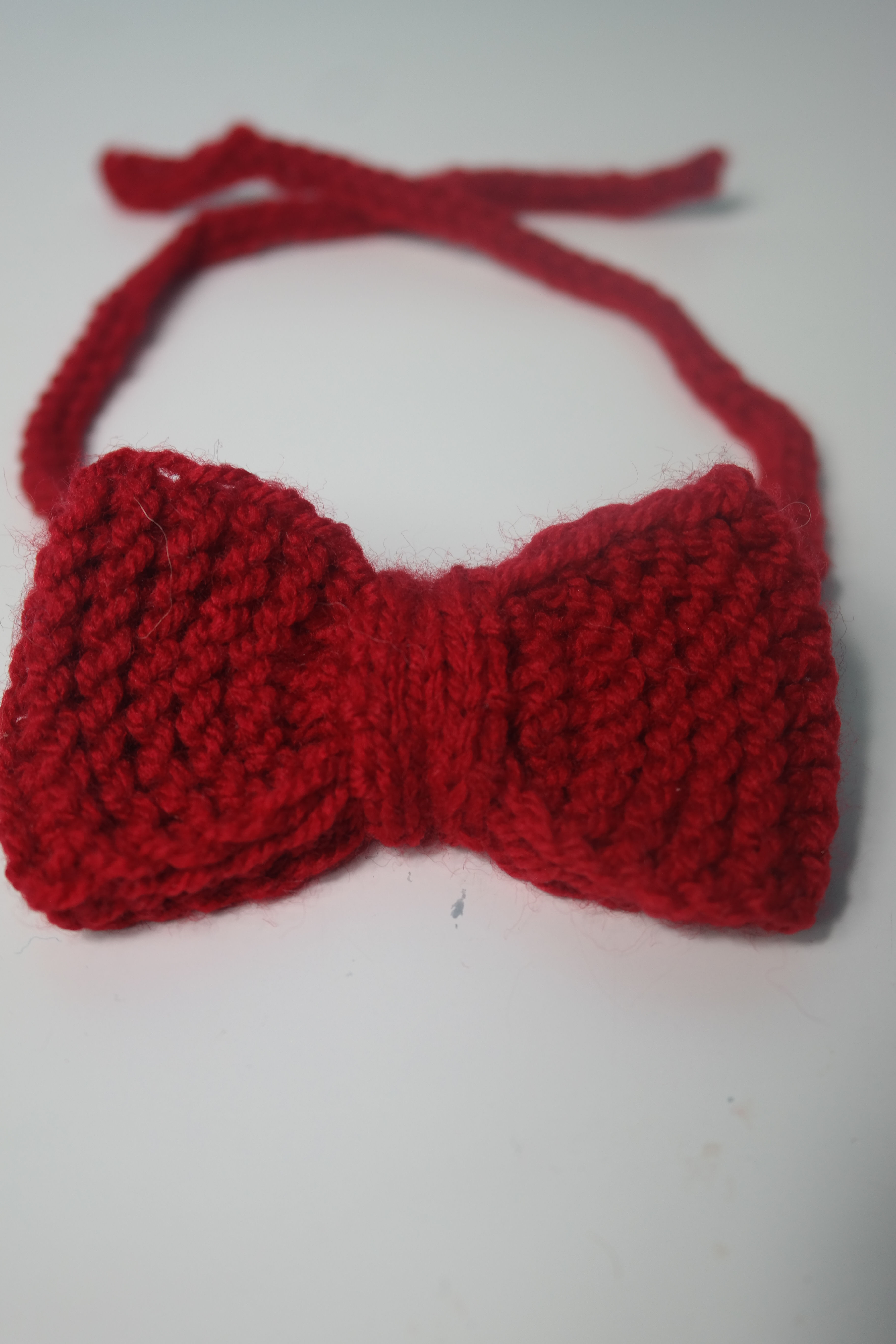 Red Knitted Bow Tie
