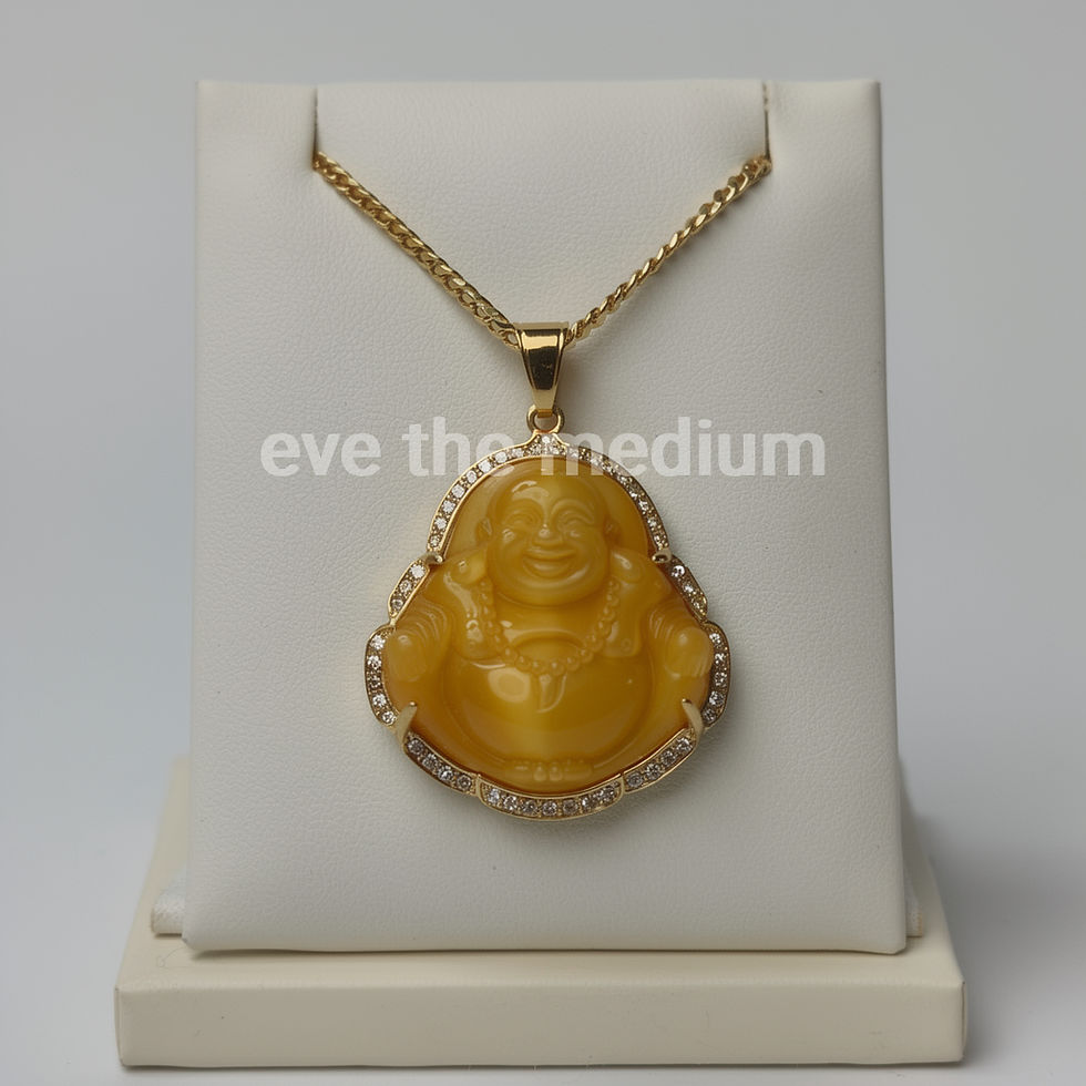 Thumbnail: CRYSTAL LUCKY BUDDHA PENDANT W 20" CHAIN / BUDDHA DE CRISTAL CON CADENA DE 20"