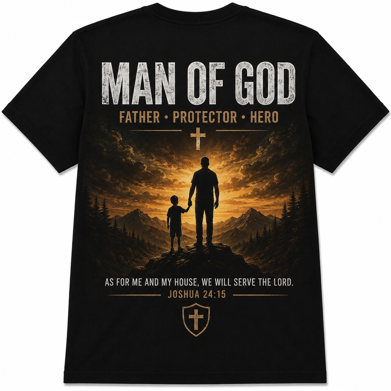 Man of God – Father • Protector • Hero | Back Design