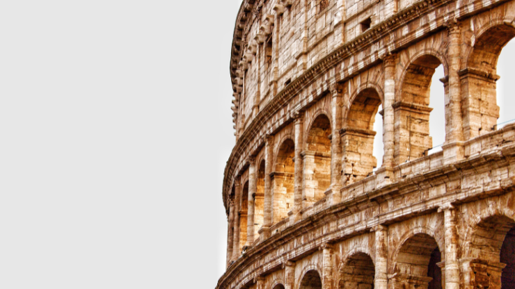 A photo on the side of the roman coliseum