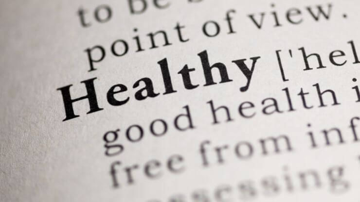 The word healthy in a dictionary