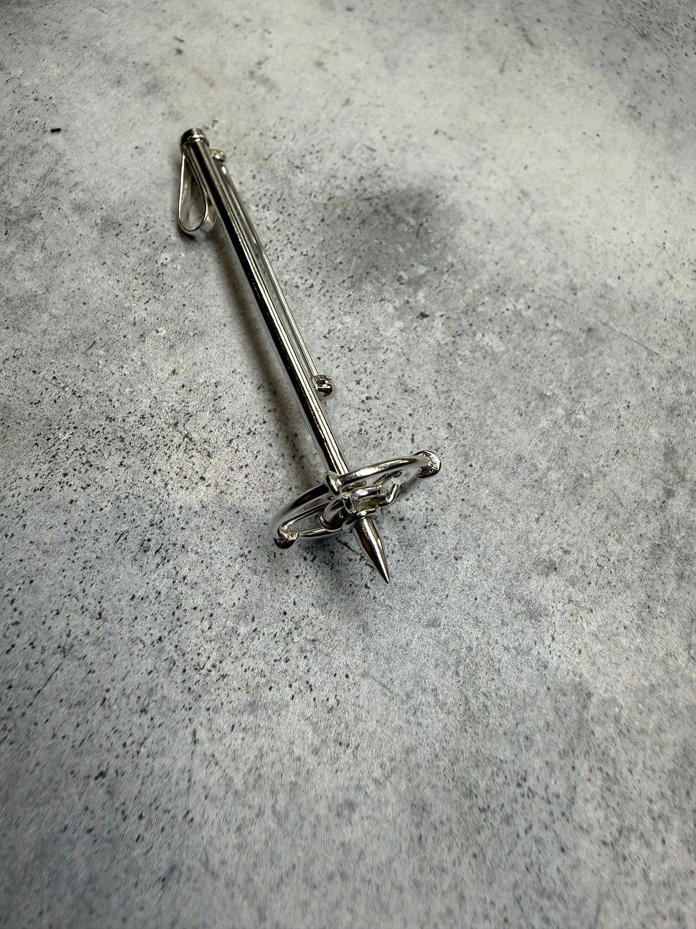 Thumbnail: Antique 1930’s Sterling Silver Ski Pole Brooch Pin 