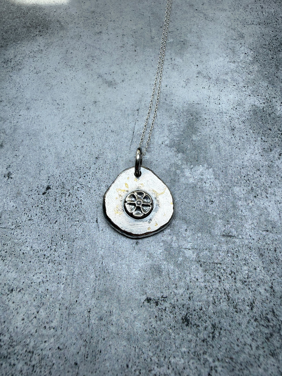 Thumbnail: Sanctuary Talisman ‘The Heart Seed’ Six Petal Flower Pendant for Self Compassion