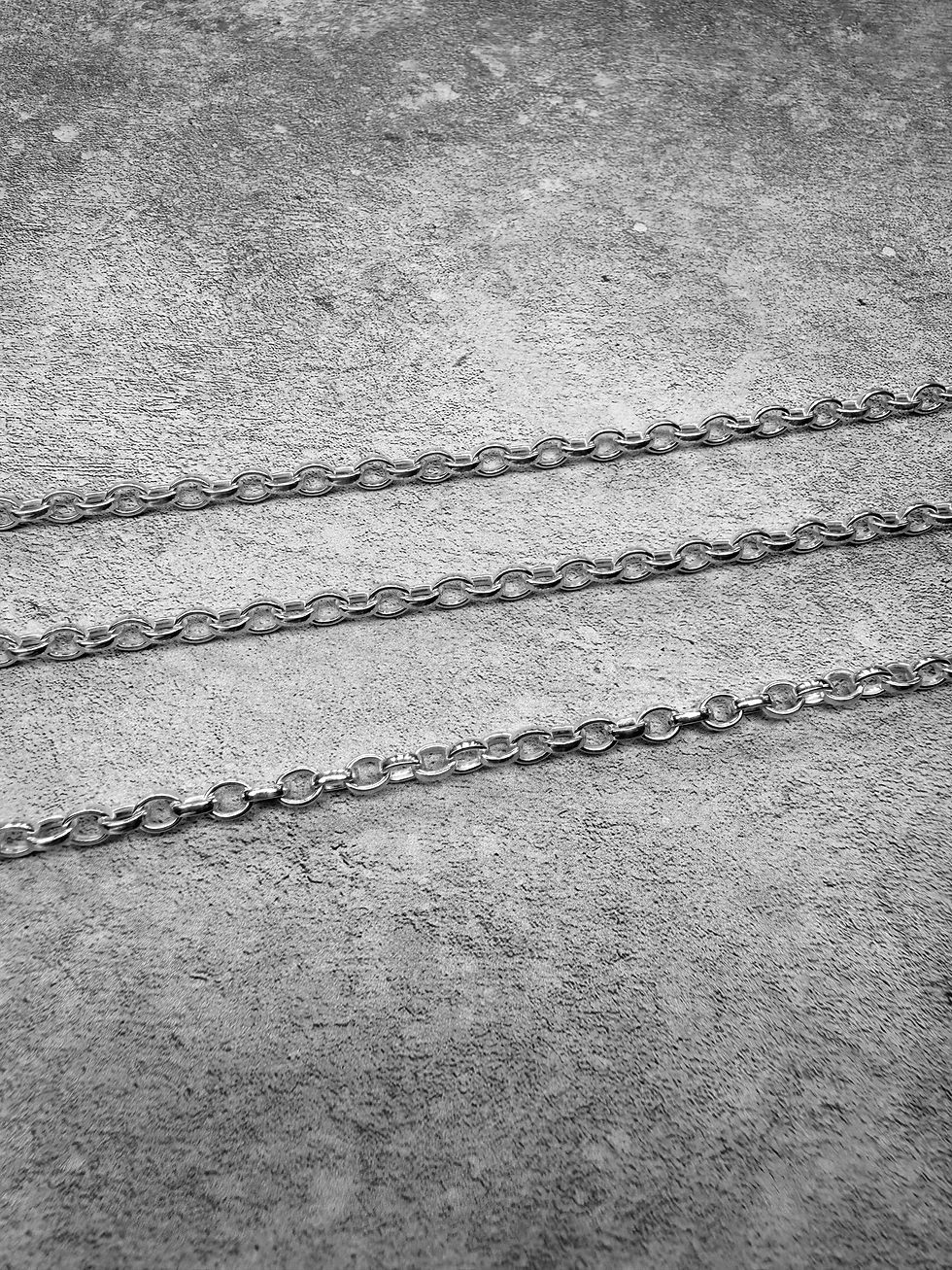 Thumbnail: 925 Sterling Silver Oval Belcher Chain 3.3mm wide
