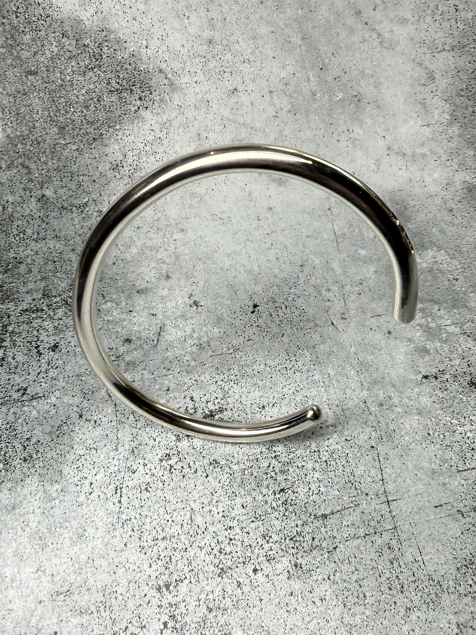 Thumbnail: Assay Hallmarked Sterling Silver Polished Heavy Halo Unisex Torque Cuff Bangle