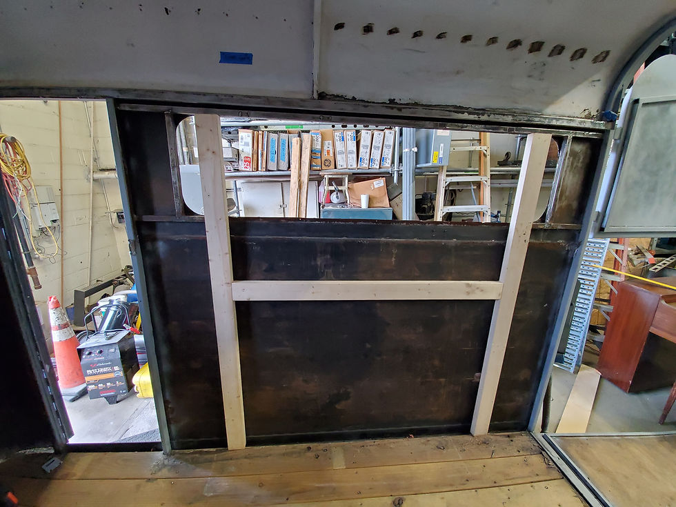 The frame in place ready to mark the cutting template